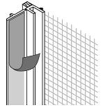 Baumit  ПВХ-Профиль примыкания оконный самоклеющийся 9 мм в системе с сеткой, 2,4 м.пог.