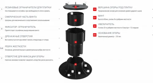 Опора регулируемая HILST LIFT HL1 35-50мм купить в Санкт-Петербурге