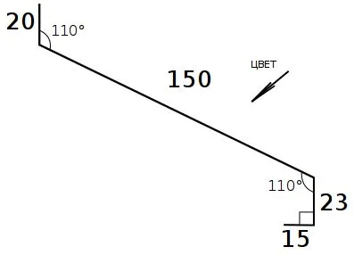 Отлив 150 PE 0,45мм купить в Санкт-Петербурге