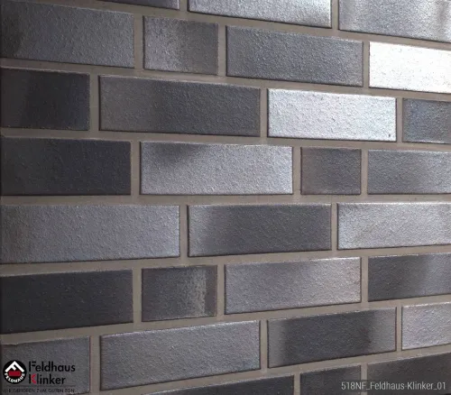 Кирпич клинкерный FeldHaus K518NF geo platinum liso купить в Санкт-Петербурге