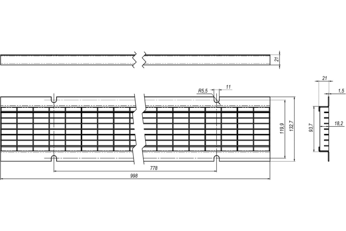 Решетка стальная ячеистая SteeStart DN100 B125