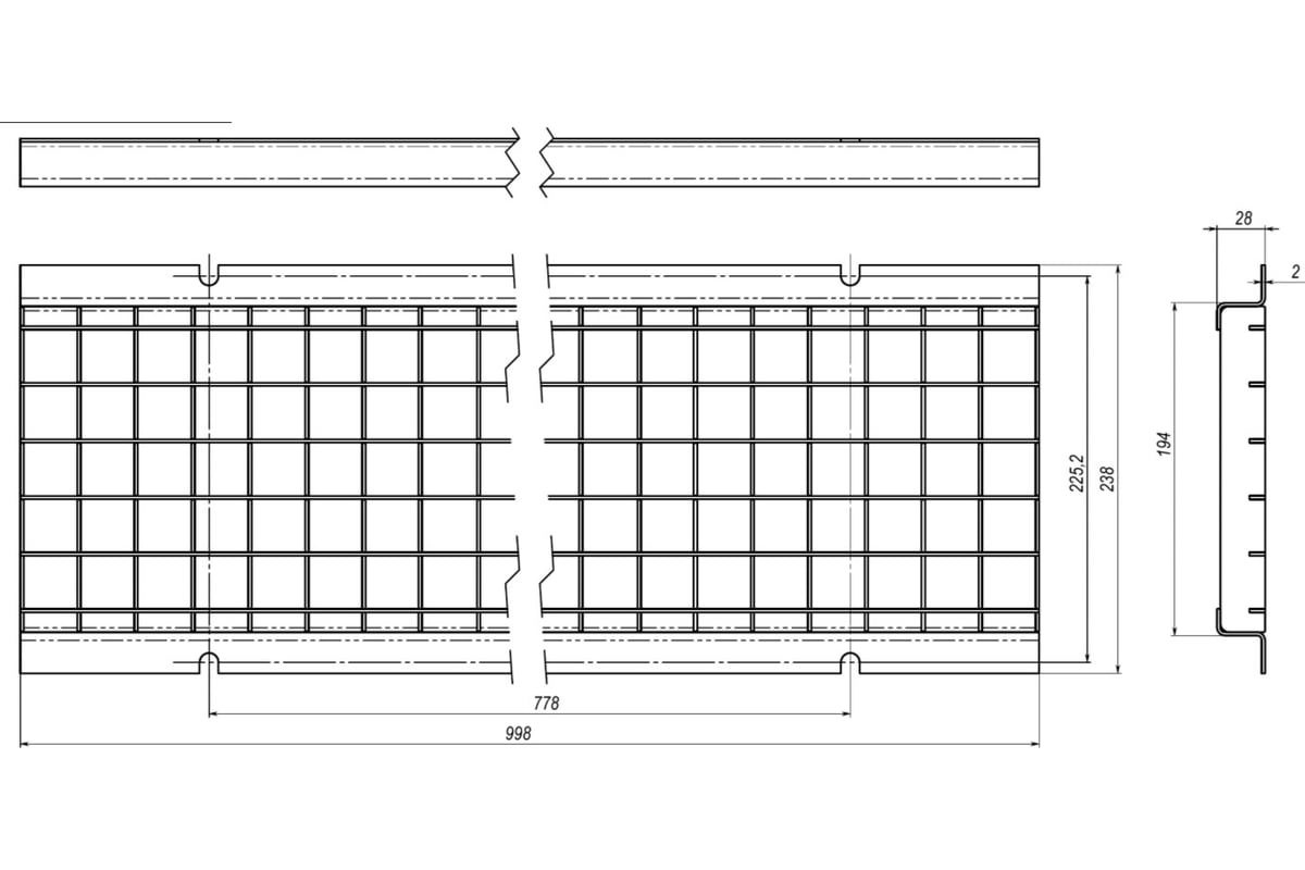 Решетка стальная ячеистая SteeStart DN200 B125