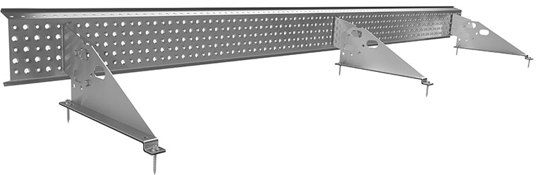 Решетчатый снегозадержатель на металлочерепицу VLE7 350 мм 2,46м, 8017 коричневый