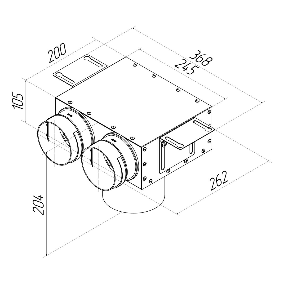 Пленум потолочный/настенный круглый на 2 выхода VPS 125/90x2 Provent  (Комплектуется без фланцев. Фланцы/заглушки необходимо докупать дополнительно)