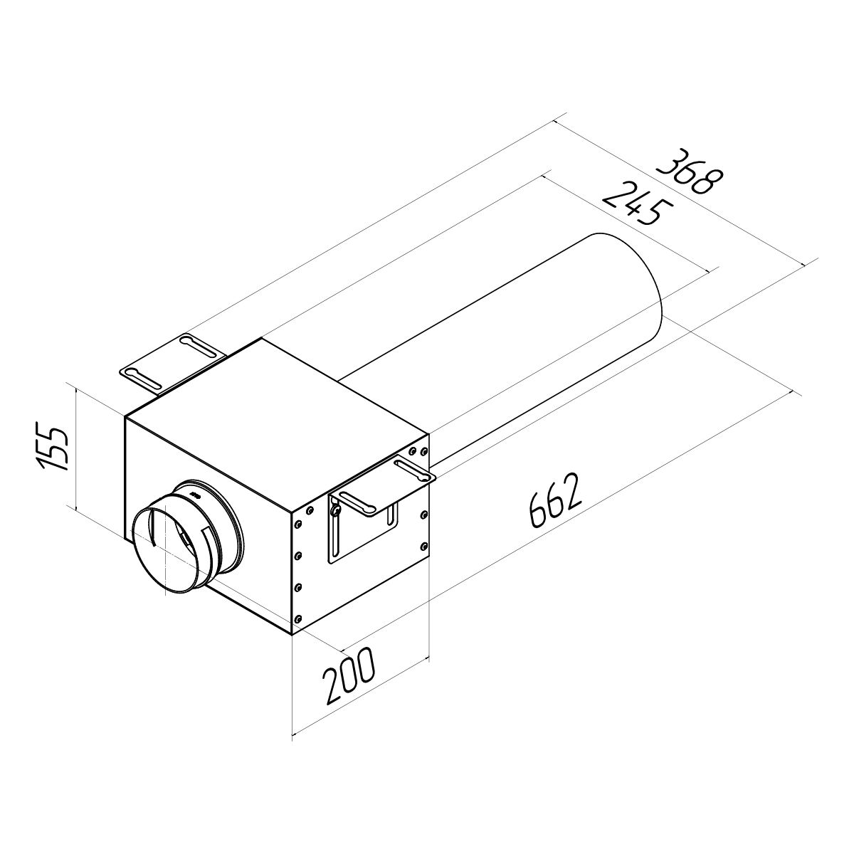 Пленум прямой круглый на 1 выхода (L=400мм) VPDL 125/90x1 Provent (Комплектуется без фланцев. Фланцы/заглушки необходимо докупать дополнительно)