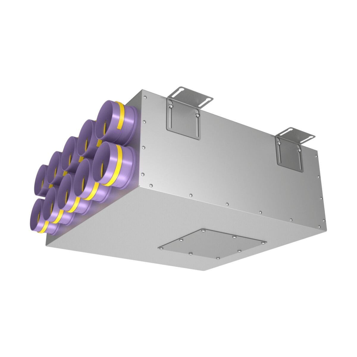 Коллектор металлический на 10 выходов KV 200/90x10 Provent (Комплектуется без фланцев. Фланцы/заглушки необходимо докупать дополнительно), серый