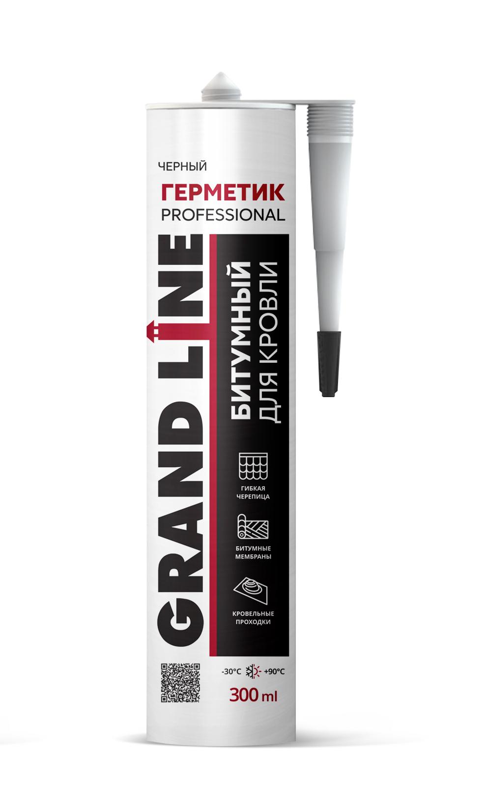 Герметик Grand Line Professional кровельный битумный черный, 300мл, черный