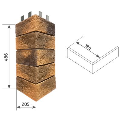 Угловой накладной элемент Аризона 205х486, Угловой накладной элемент Аризона Цвет №88 205х486