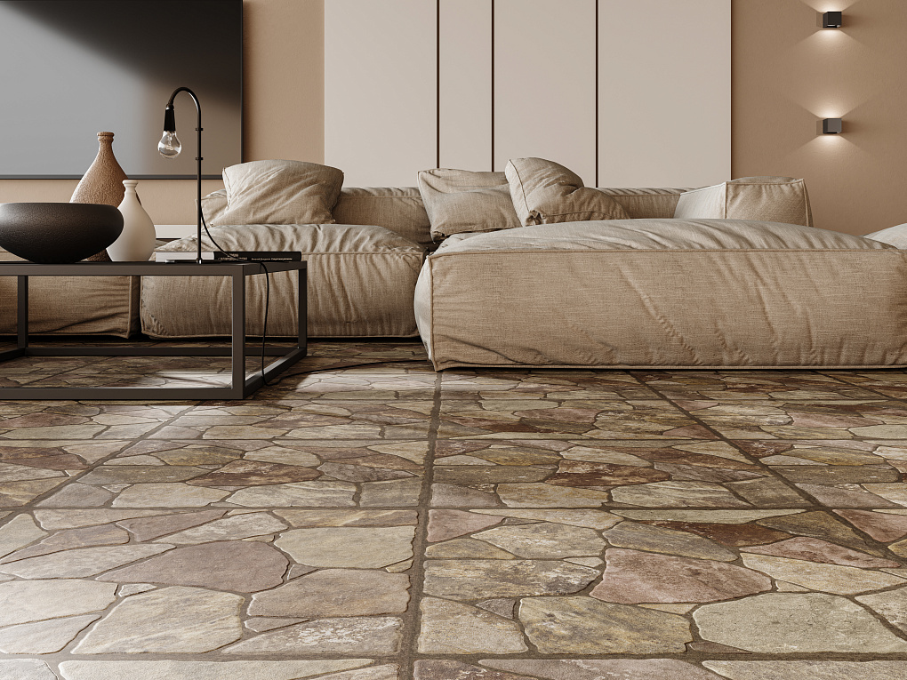 Керамогранит Gracia Ceramica Camelot beige PG 03 камень 450х450х8мм 1,62м2/8шт/уп