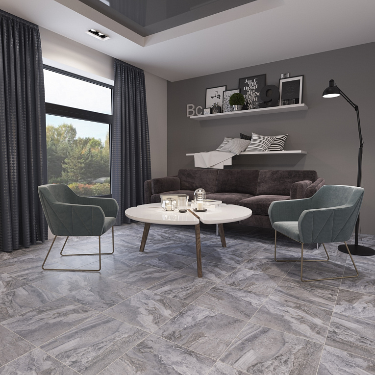 Керамогранит Gracia Ceramica Volterra grey PG 01 камень 450х450х8мм 1.62м2/8шт/уп