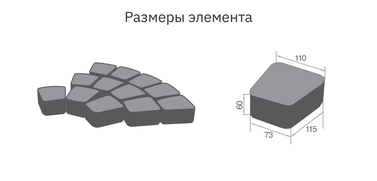 Тротуарная плитка Классико круговая Color Mix рассвет