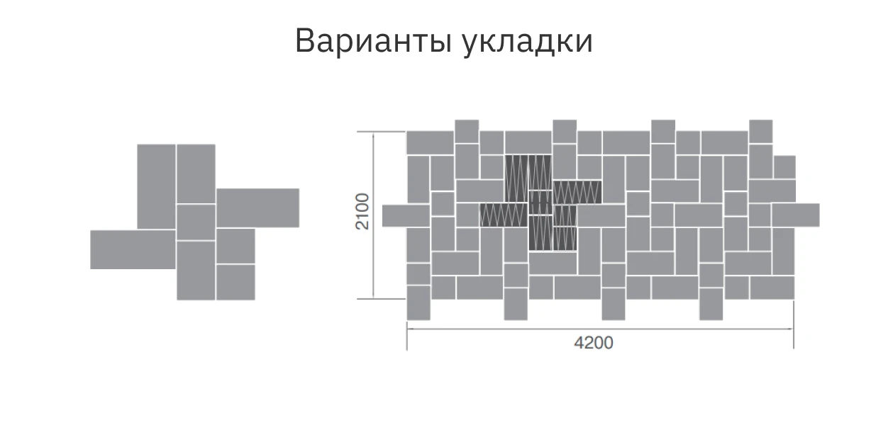 BRAER Тротуарная плитка Триада Color Mix Ночь 60мм 12.96м2/пд