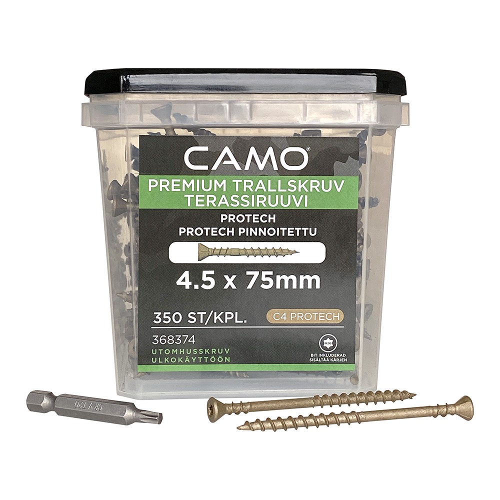 Упаковка саморезов CAMO PREMIUM DECKING SCREW PROTECH C4 T20 75х4.5 мм 350шт/уп