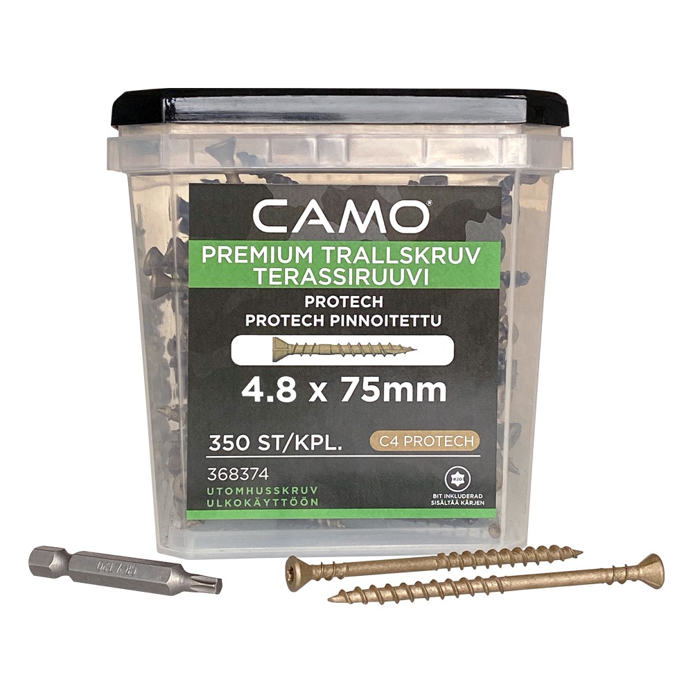 Упаковка саморезов CAMO PREMIUM DECKING SCREW PROTECH C4 T20 75х4.8 мм 350шт/уп