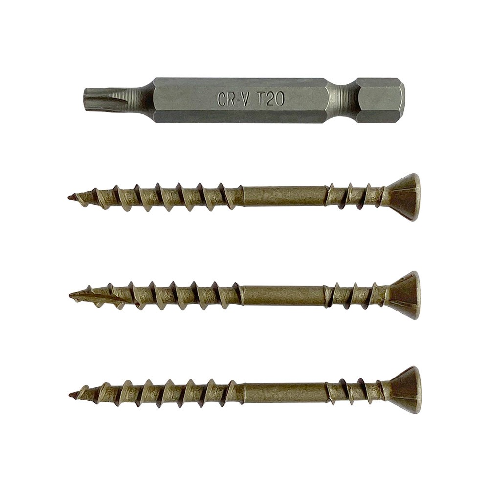 Упаковка саморезов CAMO PREMIUM DECKING SCREW PROTECH C4 T20 41х4.2 мм 350шт/уп, серо-бежевый