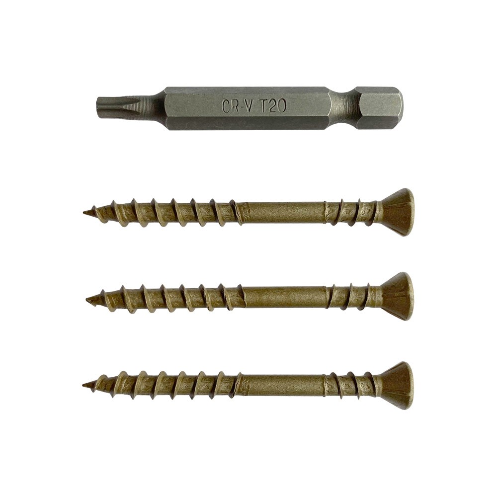 Упаковка саморезов CAMO PREMIUM DECKING SCREW PROTECH C4 T20 55х4.8 мм 350шт/уп, серо-бежевый