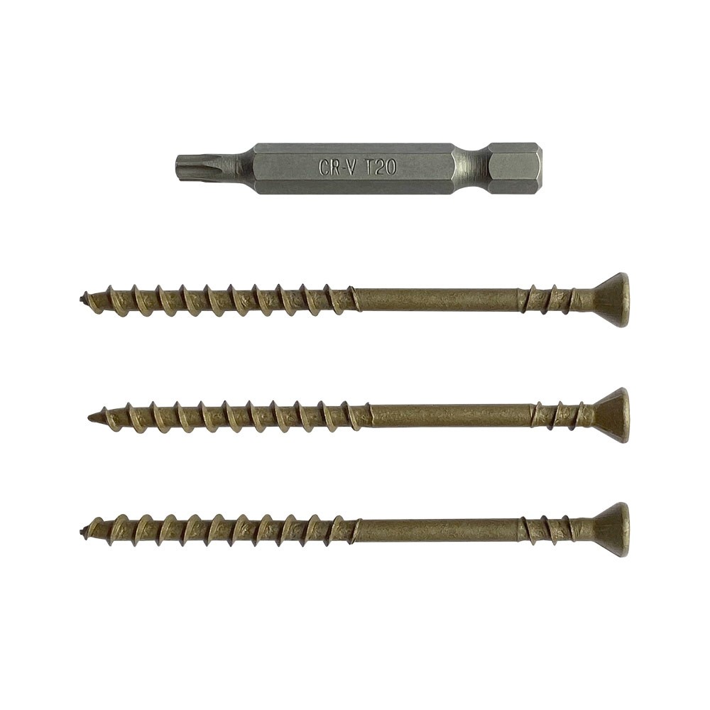 Упаковка саморезов CAMO PREMIUM DECKING SCREW PROTECH C4 T20 75х4.5 мм 350шт/уп, серо-бежевый