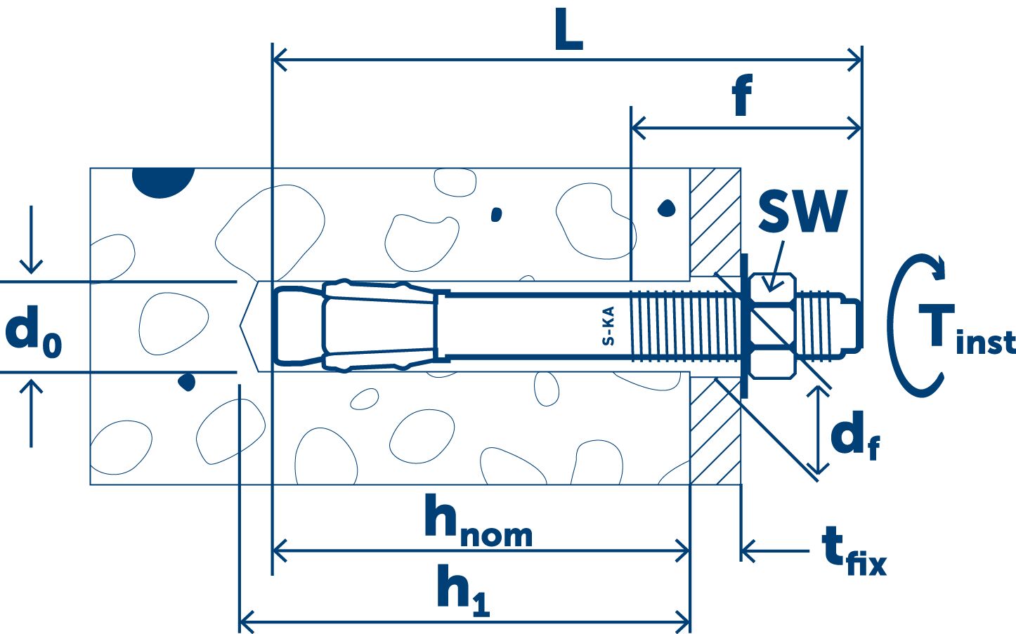 SORMAT S-KAH+ 10/50/30х115 A4 мм Анкер клиновой нерж. 25шт/уп