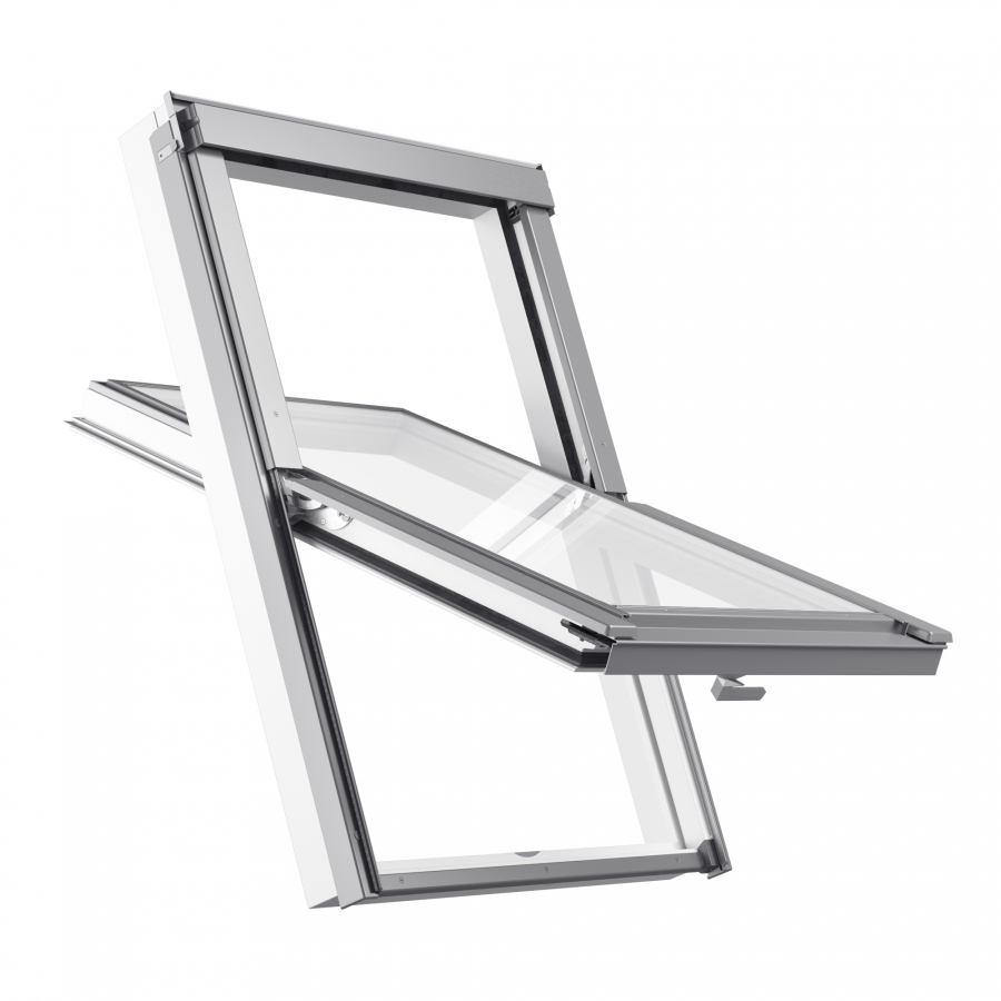 APY C4A B900 PLUS Окно однокамерное (ручка снизу) ПВХ 55х98см Rooflite, серый