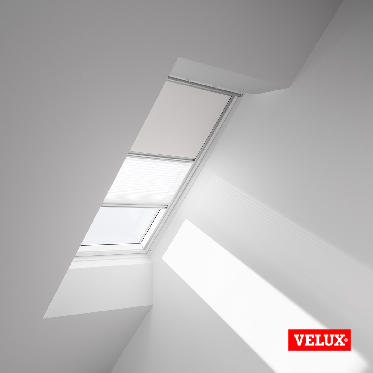 Затемняющая штора-плиссе Дуо DFD 1025/1016 белая МК04 78*98 Velux