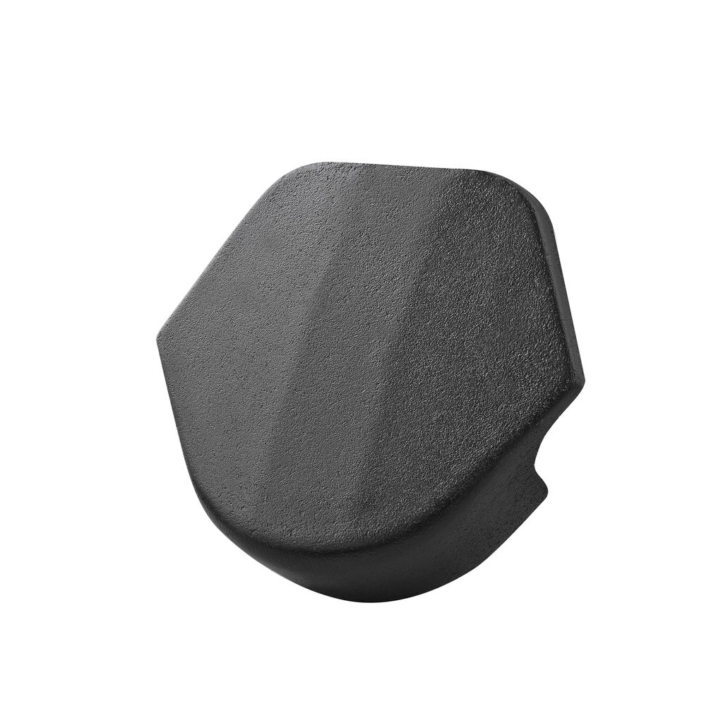 Тевива Коньковый торцевой элемент цементно-песчаный, черный