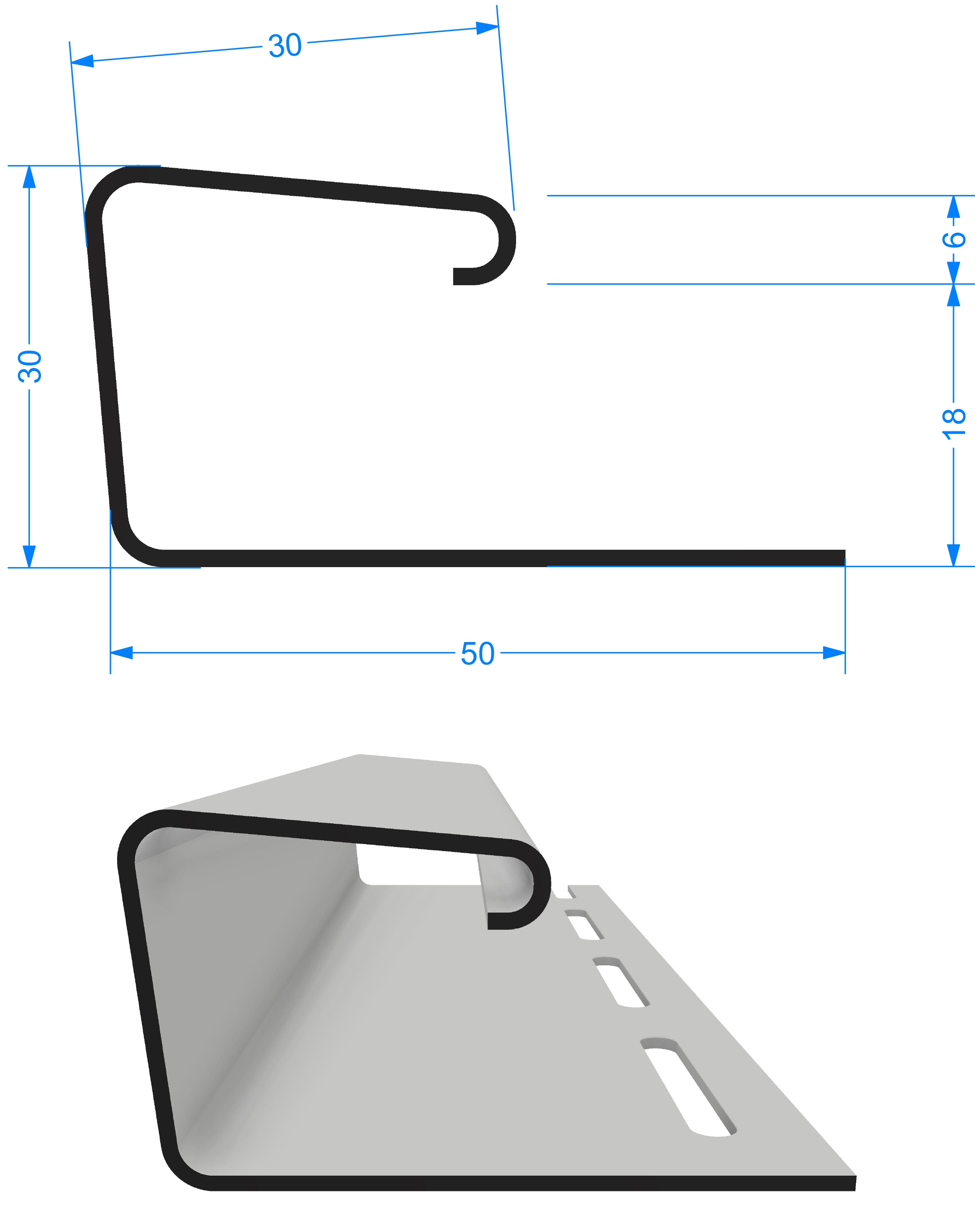 J-профиль 18мм Docke 3000мм Графитовый купить в Санкт-Петербурге