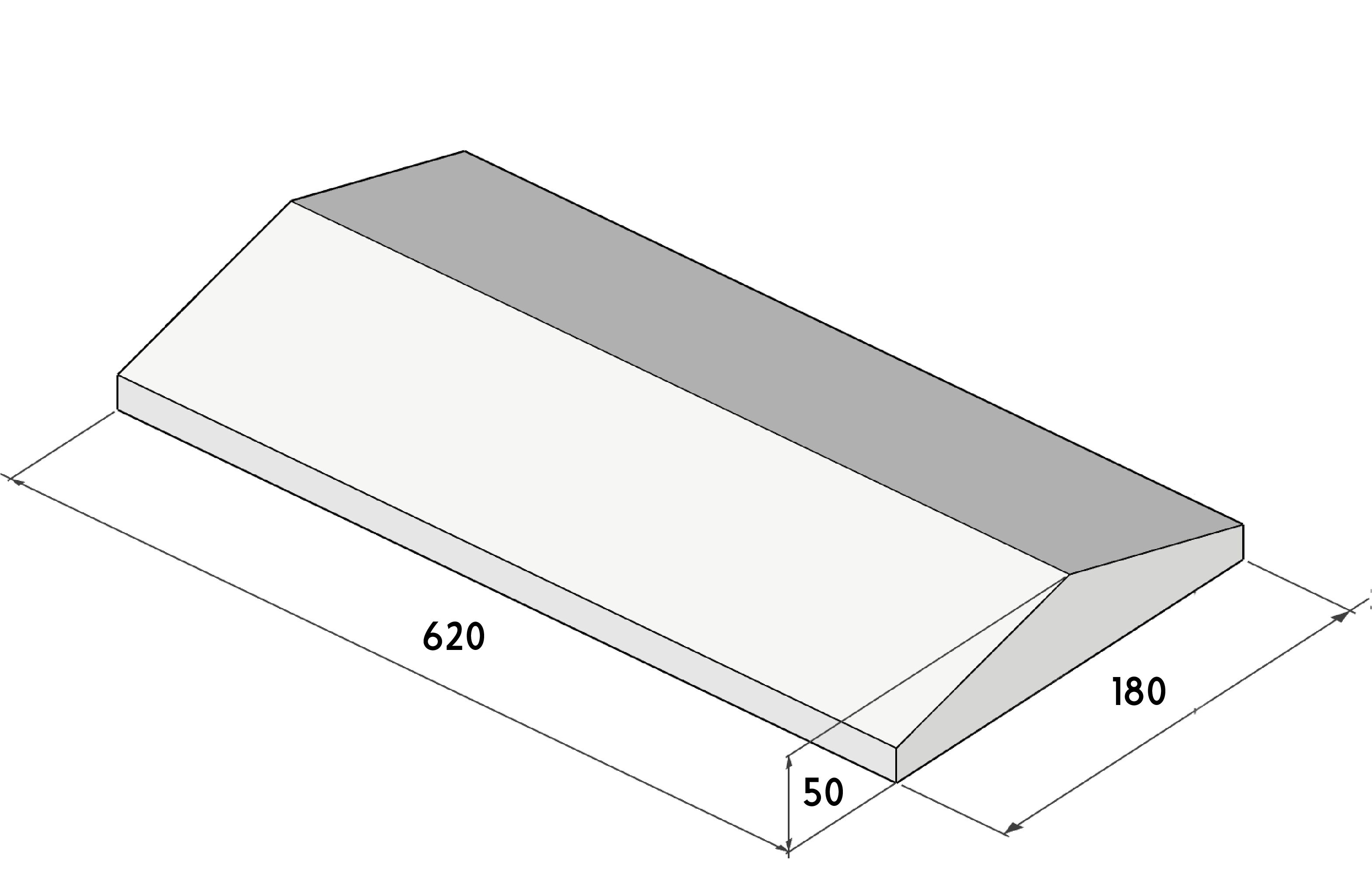 БЕТ-А Оголовник пролетный 620х180х50мм 9005 (черный) 100шт/пд