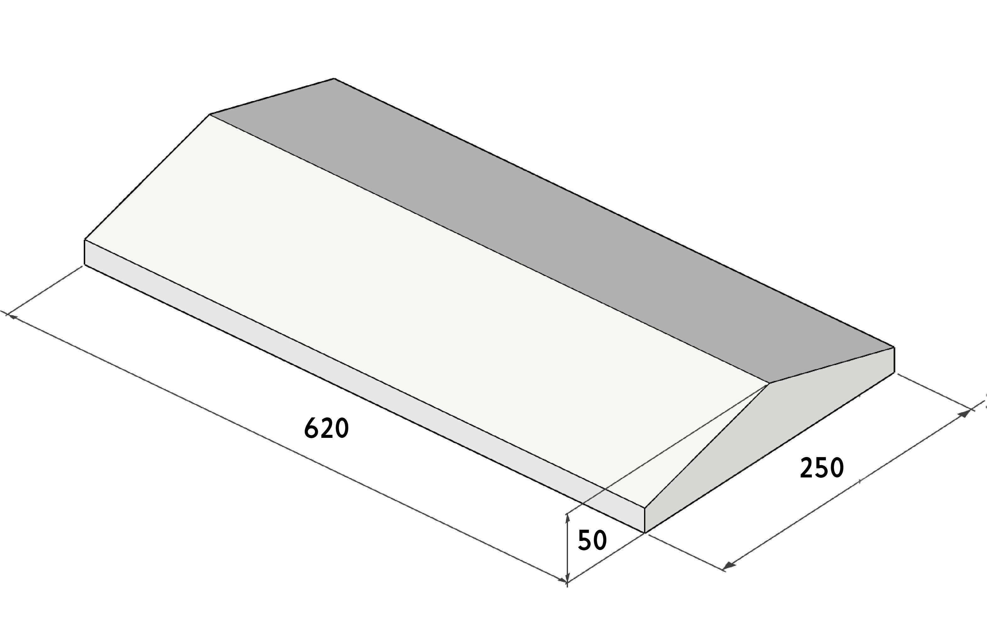 БЕТ-А Оголовник пролетный 620х250х50мм 9005 (черный) 60шт/пд