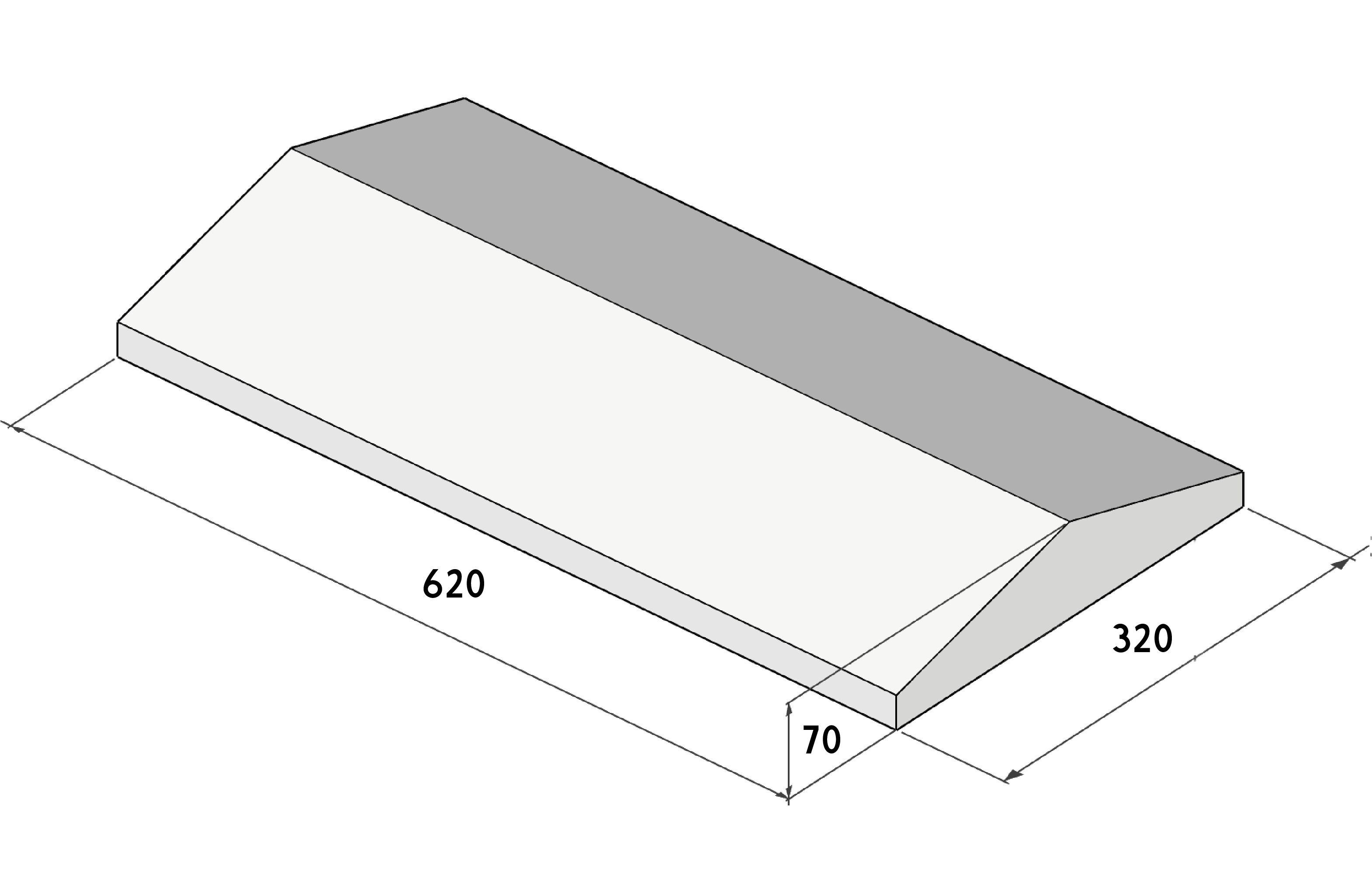 БЕТ-А Оголовник пролетный 620х320х70мм 9005 (черный) 60шт/пд