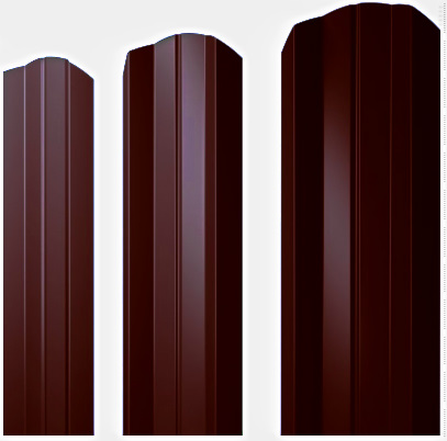 Металлический штакетник М-образный фигурный коричневый 8017