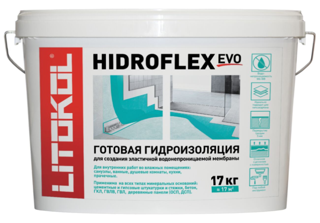 HIDROFLEX 17кг Гидроизоляция полимерная зеленый LITOKOL, зеленый