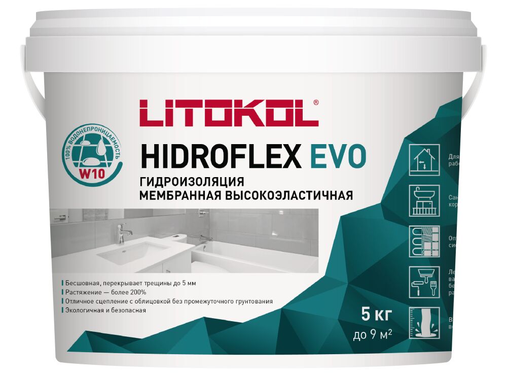 HIDROFLEX 5кг Гидроизоляция полимерная зеленый LITOKOL, зеленый