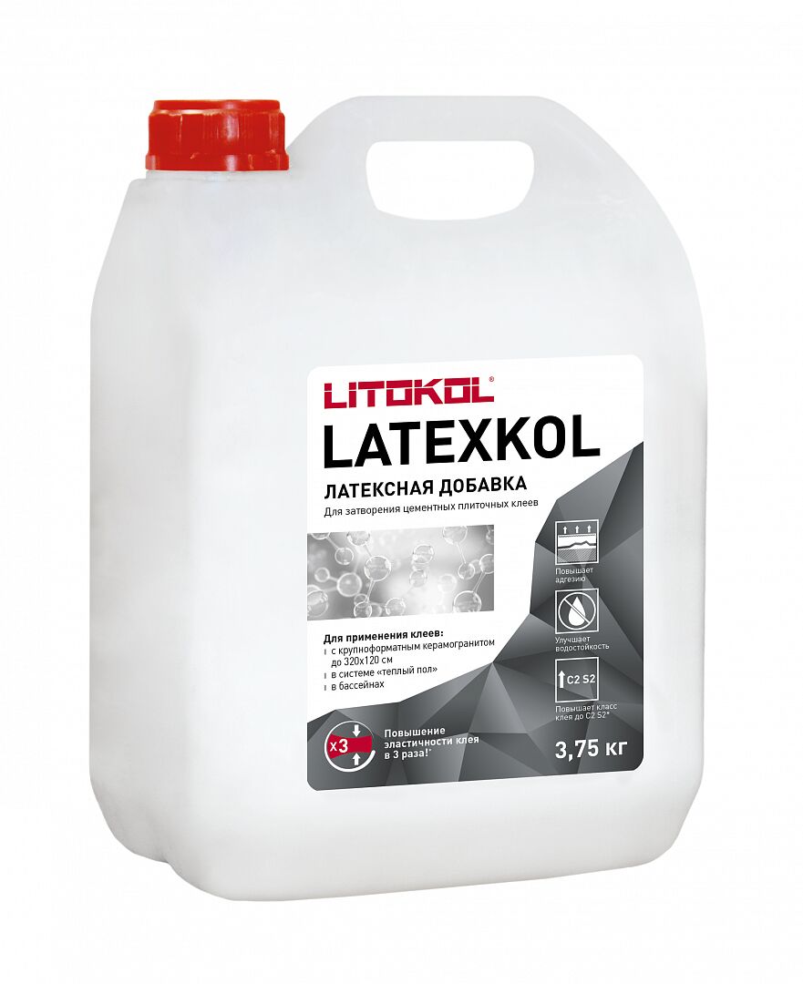 LATEXKOL - м 3,75кг Добавка латексная для плиточного клея белый LITOKOL, белый