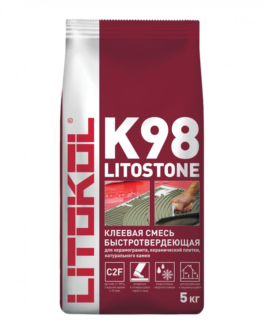 LITOSTONE K98 5кг Клей цементный серый LITOKOL, серый