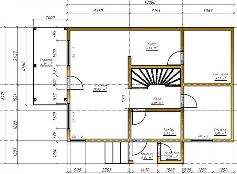 Проект дома из сипа чертеж Проект ТЕРЦИЯ, 103м2 автор Viva Haus - Яма старое ДОМА из SIP (СИП) Вива Хаус - 