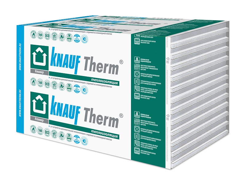 KNAUF Therm Клинкер 50мм, 12 плит, 7.2м2, 600х1000мм, 0.36м3, белый