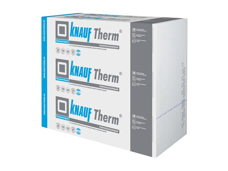 KNAUF Therm® СТЕНА 50мм, 12 плит, 14.4м2, 1000х1200мм, 0.72м3, белый