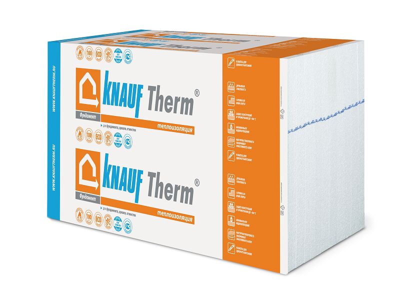 KNAUF Therm Фундамент 100мм, 6 плит, 4.32м2, 600х1200мм, 0.432м3, белый