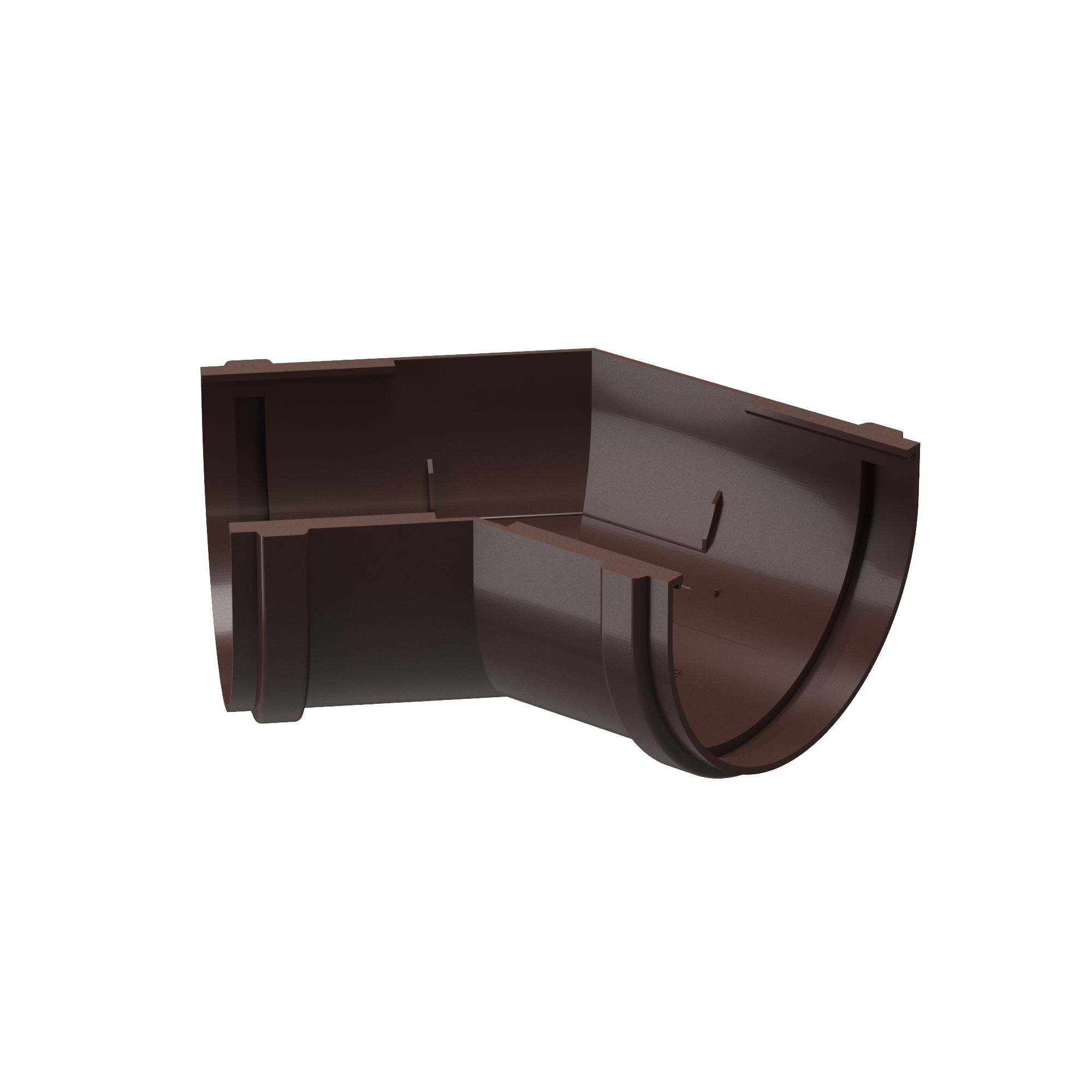 Угол желоба 135° пластиковый Docke Premium, Угол желоба 135° темно-коричневый шоколад ПВХ