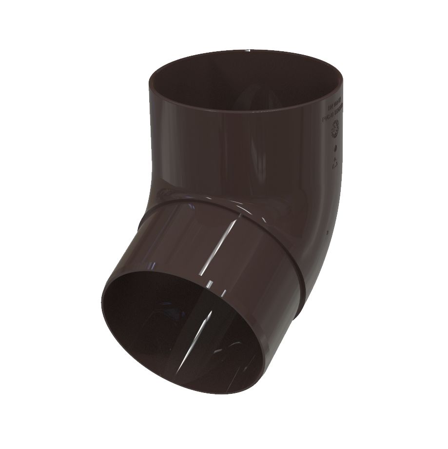 GLC ПВХ Колено водосточной трубы 67°также используется как Слив-отвод (наконечник) трубы, Колено водосточной трубы 67° D100 GLC ПВХ темно-коричневый